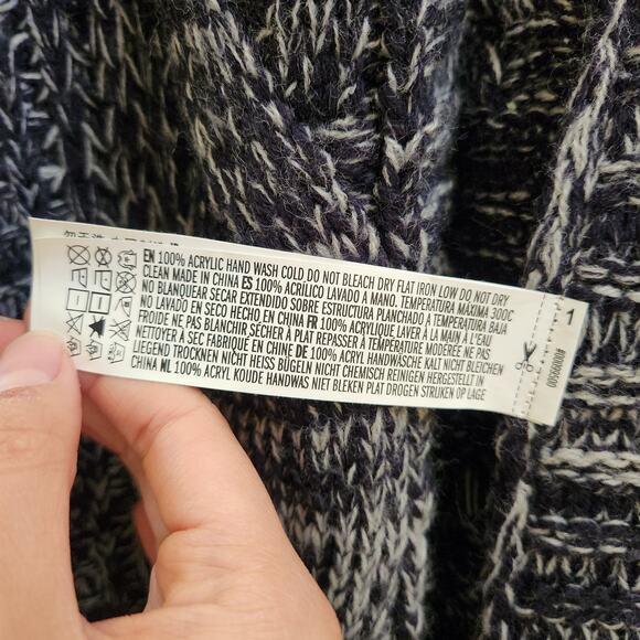 Forever 21 Heathered Grey Chunky Knit Oversized Relaxed Cardigan - Picture 6 of 7